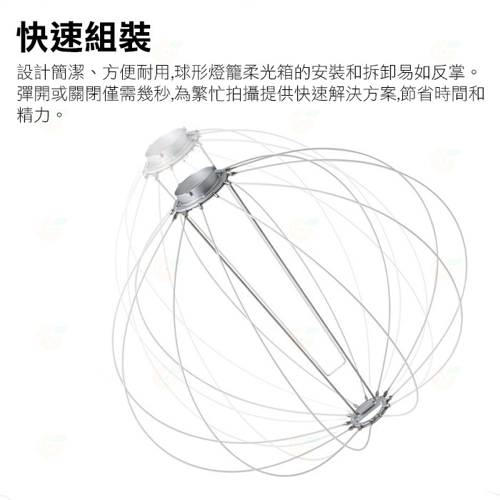 ⚡ 神牛 Godox CS-65D 65cm 球形燈籠柔光箱 公司貨 柔光球 燈籠罩 裙邊 保榮卡口 快收 攝影燈 棚燈-細節圖5