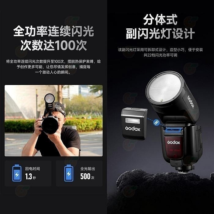神牛 Godox V1Pro TTL 圓燈頭閃光燈 Canon Nikon SONY 富士 V1 Pro 機頂閃燈-細節圖2