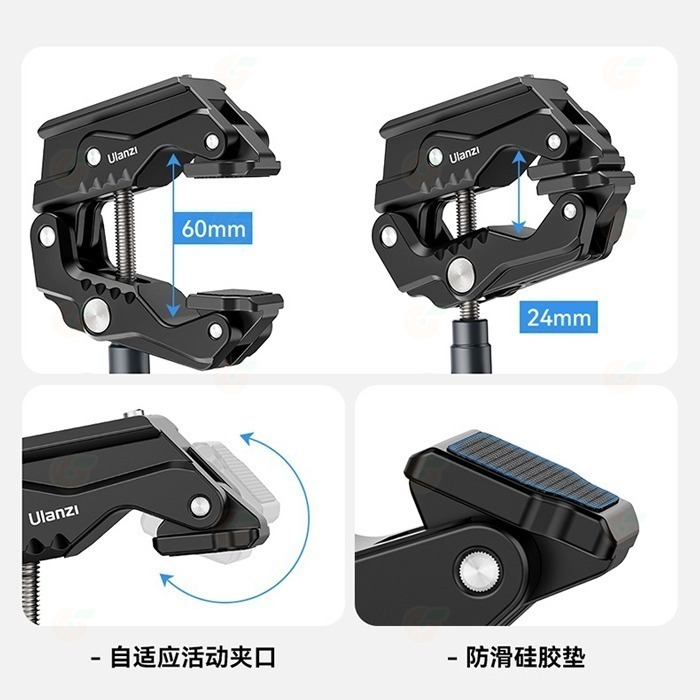 Ulanzi UURig R002 HD01 R011A T018 鋁合金魔術手 長短臂 大力夾 豌豆莢 金屬固定夾-細節圖8