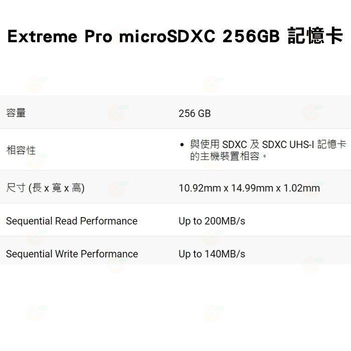 SanDisk Extreme Pro microSDXC 256G 256GB 200MB/s 記憶卡 公司貨 A2-細節圖4