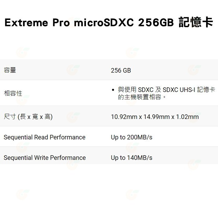 SanDisk Extreme Pro microSDXC 256G 256GB 200MB/s 記憶卡 公司貨 A2-細節圖4