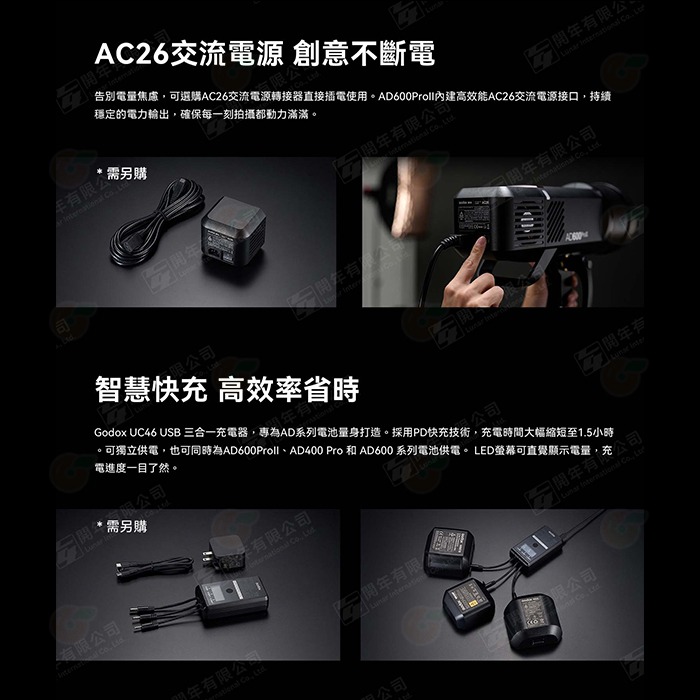 ⚡ 神牛 Godox AD600Pro II 棚燈 閃光燈 外拍 600W 公司貨 雙色溫 造型燈 補光燈-細節圖6