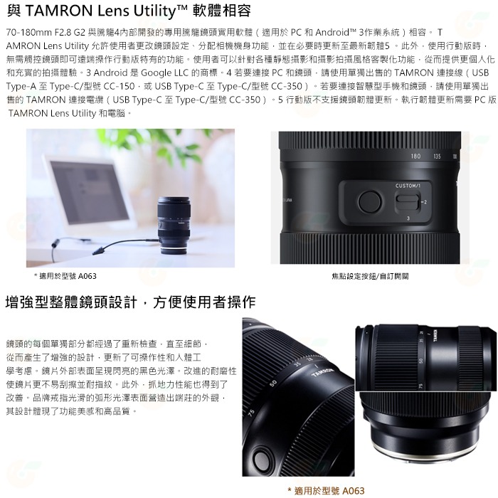 TAMRON A065 70-180mm F2.8 DiIII VC VXD G2 公司貨 70-180 Sony 用-細節圖4