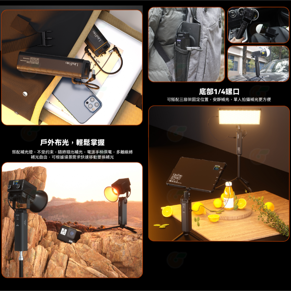 麗能 LituFoto K1 棚燈 手把 手柄 鋁合金 Type-C 適用 ML100Bi ML60IIBI-細節圖6