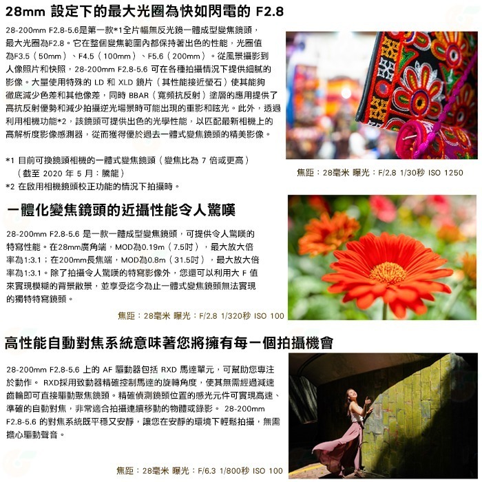 Tamron A071 28-200mm F2.8-5.6 DiIII RXD 公司貨 28-200 SONY用-細節圖3