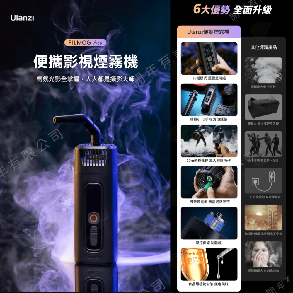 ☁ Ulanzi R001 Fog FM01 FM02 便攜式手持式煙霧機 噴煙機 製煙機 適用 電影 攝影 乾冰 特效-細節圖2