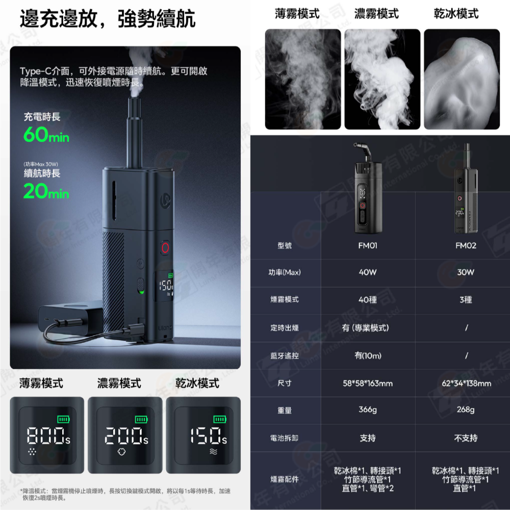 ☁ Ulanzi R001 Fog FM01 FM02 便攜式手持式煙霧機 噴煙機 製煙機 適用 電影 攝影 乾冰 特效-細節圖10