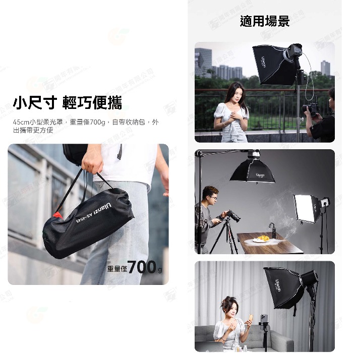含網格 Ulanzi AS-4545 45X45cm 方形柔光罩 公司貨 保榮卡口 輕巧 快速拆裝 攝影燈用-細節圖4