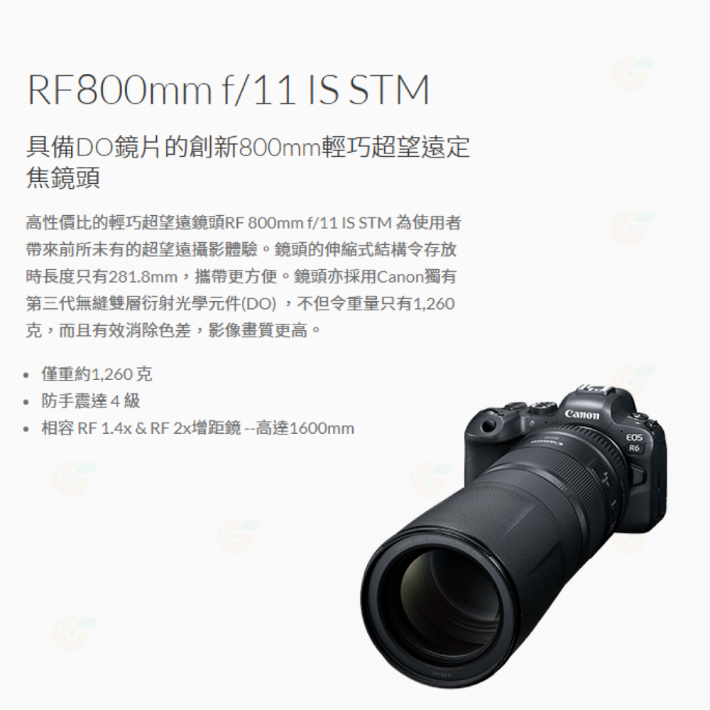 Canon RF 800mm f11 IS STM 超望遠定焦鏡頭 輕巧 台灣佳能公司貨-細節圖2