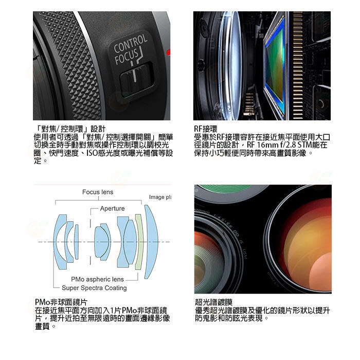 Canon RF 16mm F2.8 STM 定焦大光圈超廣角鏡頭 台灣佳能公司貨-細節圖4