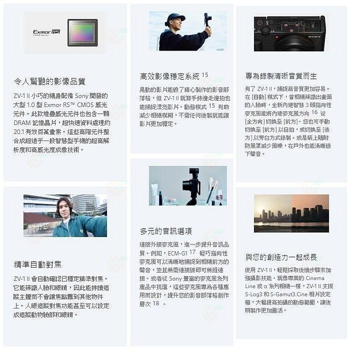 送註冊禮 SONY ZV-1 II 二代 類單眼相機 台灣索尼公司貨 vlog 直播 相機 錄影 攝影 ZV1 M2-細節圖3