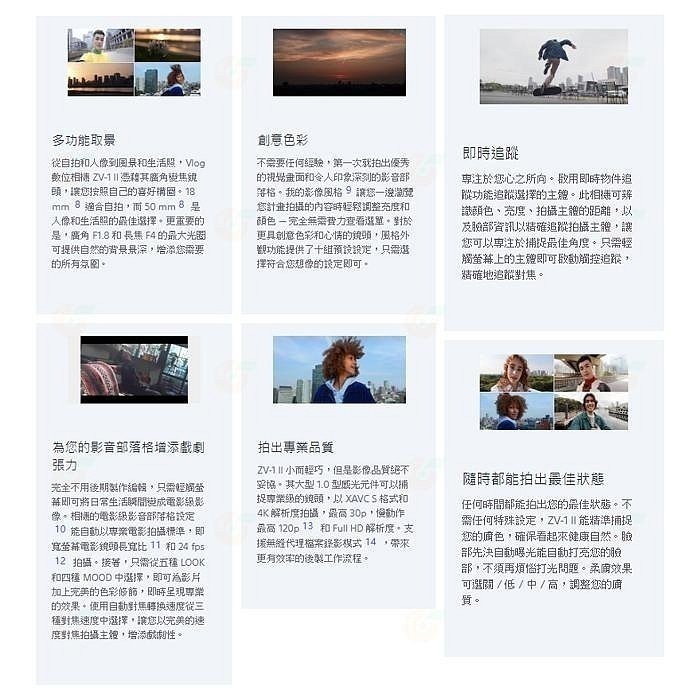 SONY ZV-1 II 二代 類單眼相機 台灣索尼公司貨 vlog 直播 相機 錄影 攝影 ZV1 M2-細節圖2