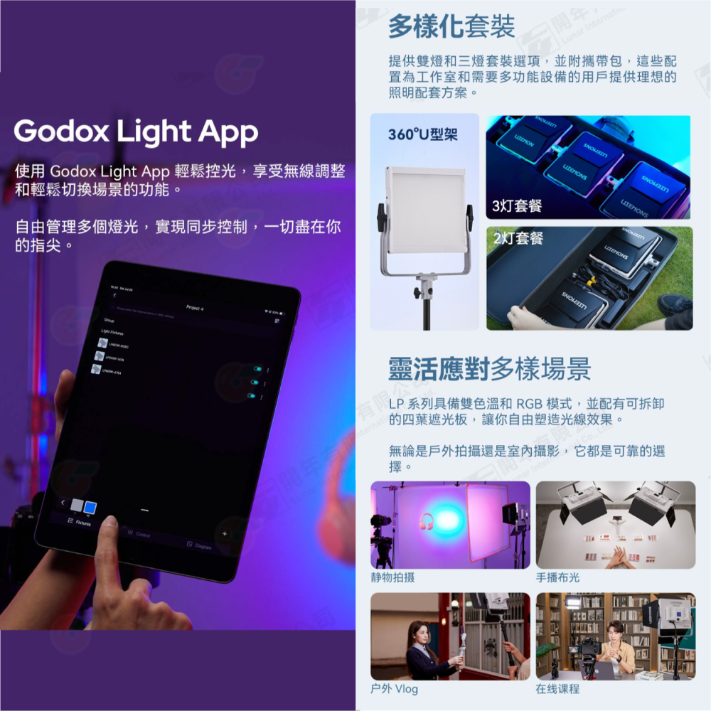 附擋光板 Godox Litemons LP400R LP600R LP1200R 全彩 LED 平板燈 棚燈 補光燈-細節圖4