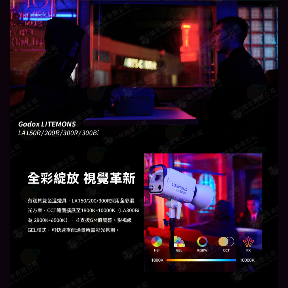 神牛 Godox LITEMONS LA300Bi 雙色溫 LED 持續燈 公司貨 黑色 白色 保榮卡口 棚燈 攝影燈-細節圖3