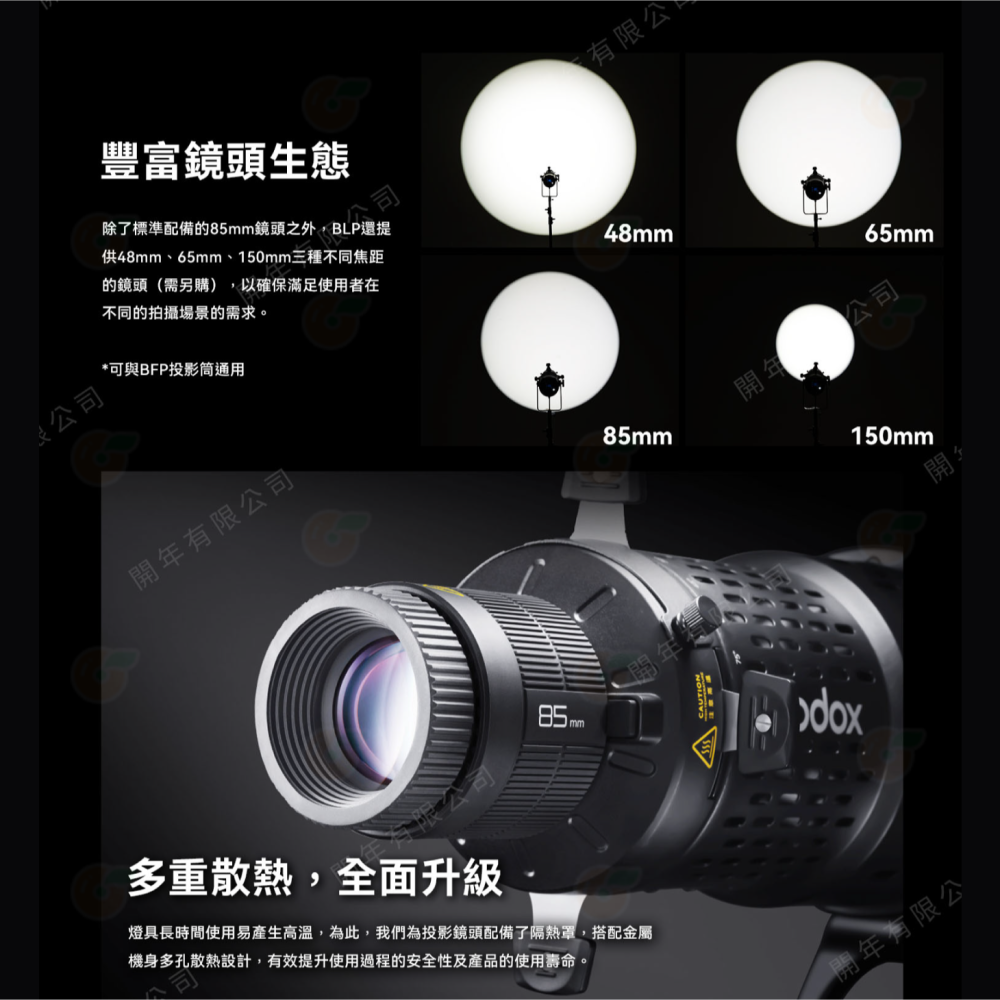 神牛 Godox BLP 保榮卡口 LED燈 持續燈 專用 投影筒 公司貨 可調焦 標配85mm鏡頭 投影器 投影鏡頭-細節圖4