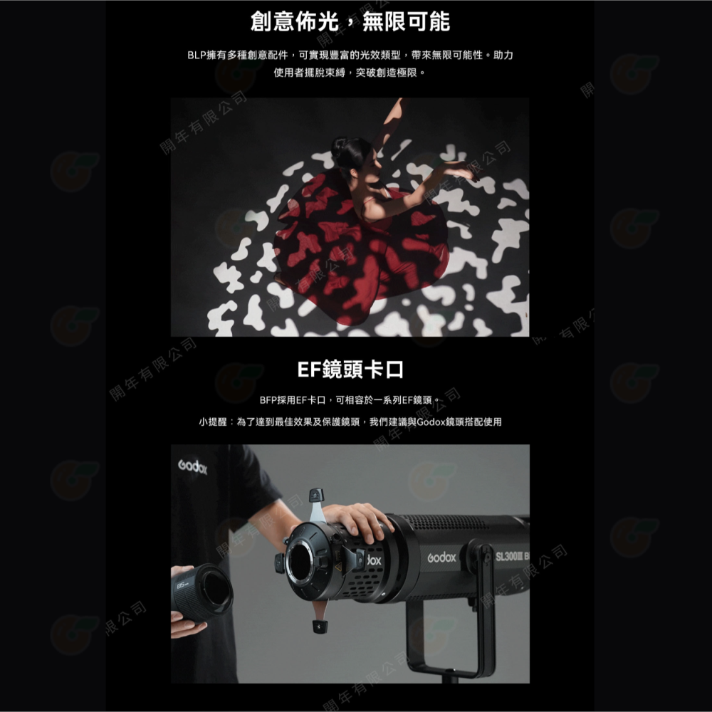 神牛 Godox BLP 保榮卡口 LED燈 持續燈 專用 投影筒 公司貨 可調焦 標配85mm鏡頭 投影器 投影鏡頭-細節圖5
