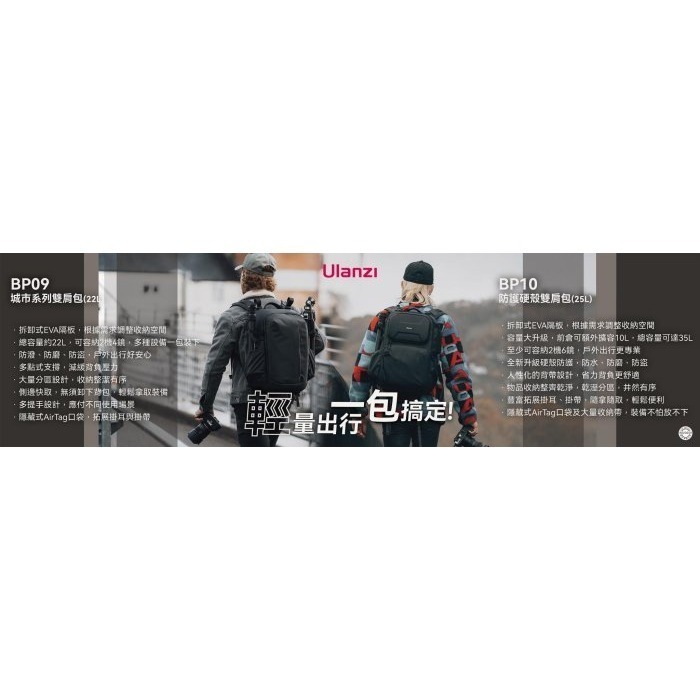 Ulanzi BP10 25L 防護硬殼雙肩後背相機包 快取 防潑水 可擴充 可放 單眼 鏡頭 腳架 約2機6鏡-細節圖2