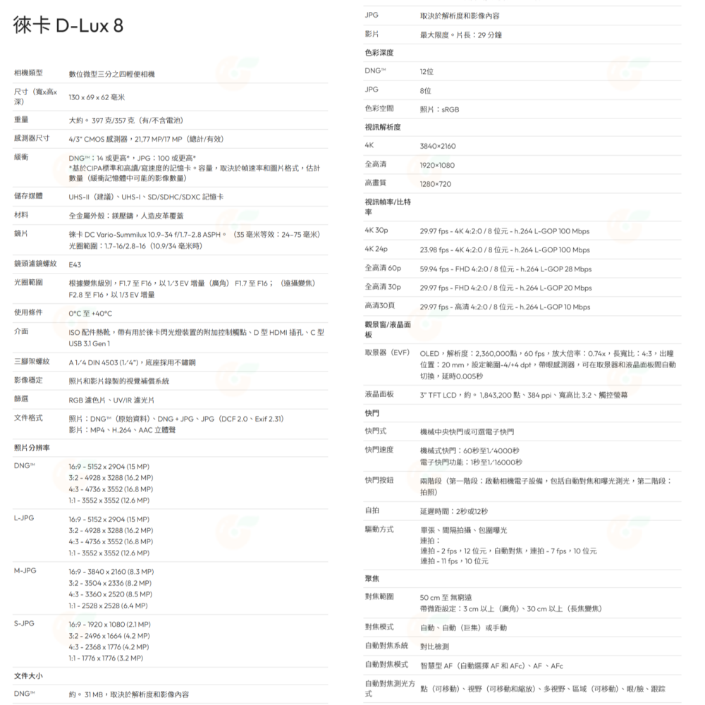 套餐組合 徠卡 Leica D-lux 8 類單眼 數位相機 萊卡 Dlux 8 正成公司貨 平輸水貨 一年保固-細節圖2