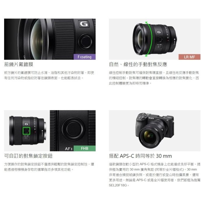 SONY SEL20F18G FE 20mm F1.8 G E 接環 全幅 定焦大光圈廣角鏡頭 台灣索尼公司貨-細節圖8