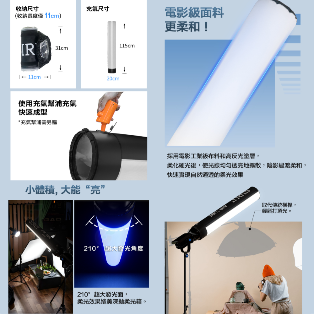 思銳 SIRUI AIR120 氣柱柔光箱 公司貨 柔光罩 安裝於標準罩上 輕巧 折疊 適用 外拍 棚拍 攝影燈-細節圖3