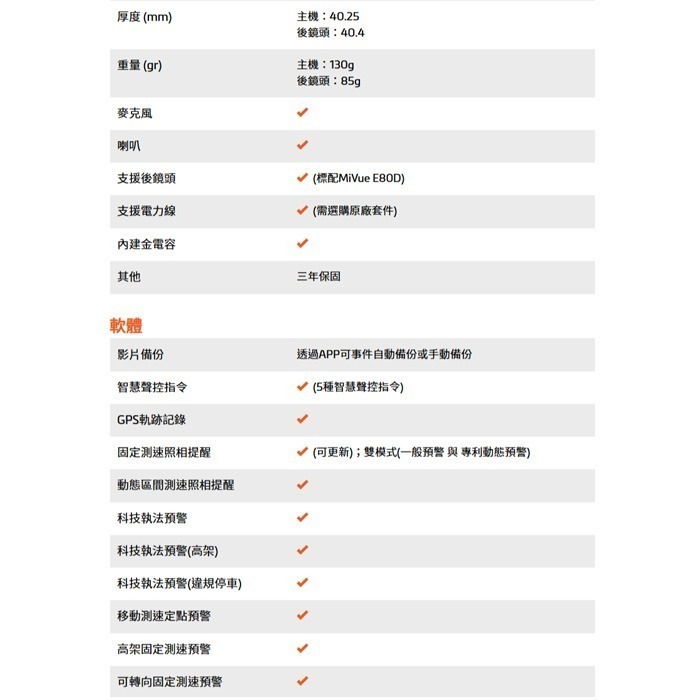 附記憶卡 Mio 960WD 960W3 960W E80D E70 三鏡頭 雙鏡 前後鏡頭 行車紀錄器 公司貨 GPS-細節圖8
