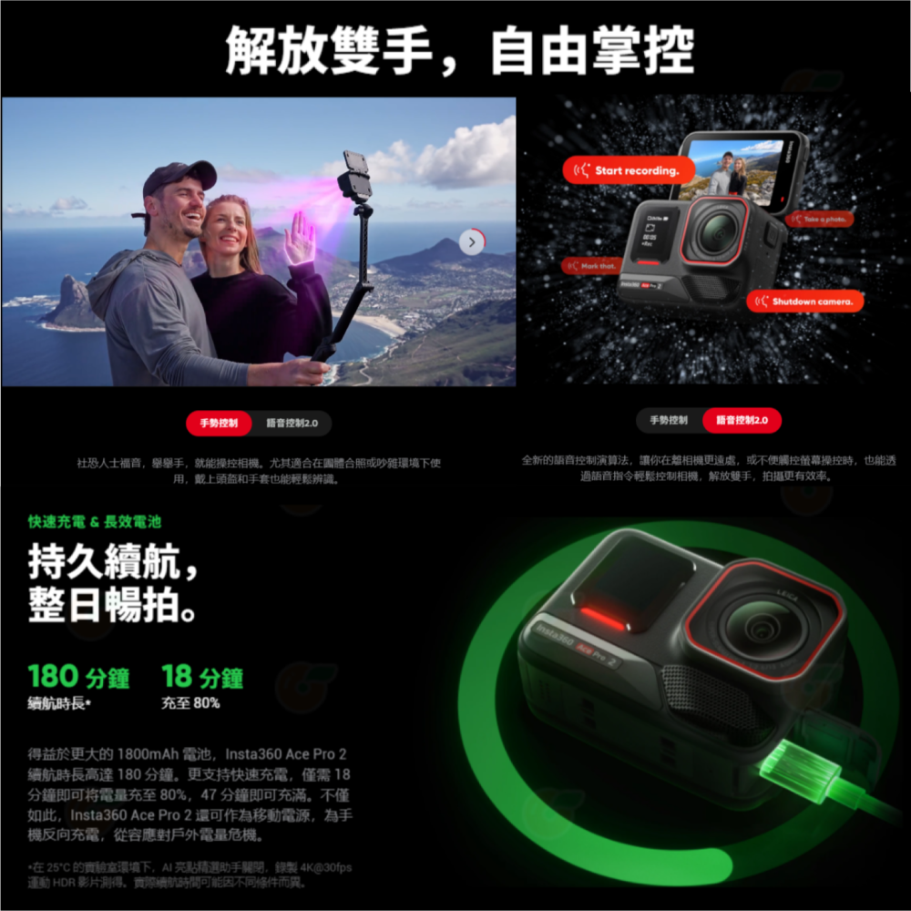 續航強化 Insta360 Ace Pro 2 AI雙核心 旗艦運動相機 公司貨 8K 防風 防震 12m防水 水平校正-細節圖7