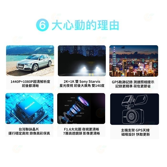 記憶卡套餐 PAPAGO G5 磁吸式 行車紀錄器 2K+1K 雙SONY星光夜視 前後雙錄 公司貨 測速提醒 大廣角-細節圖2