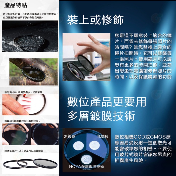 日本 HOYA FUSION ONE NEXT Protector UV 52mm 多層鍍膜保護鏡 抗紫外線濾鏡 高透光-細節圖10
