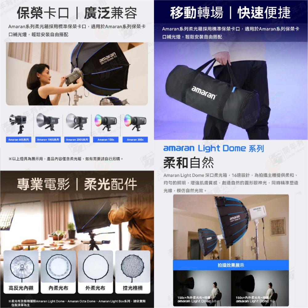 附網格 愛圖仕 Aputure amaran Light Dome 60 90 深拋柔光罩 快拆 保榮口 公司貨 柔光箱-細節圖3