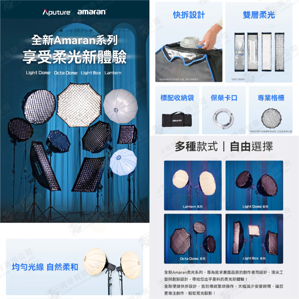 附網格 愛圖仕 Aputure amaran Octa Dome 60 90 120 八角柔光罩 快拆 保榮卡口 公司貨-細節圖2