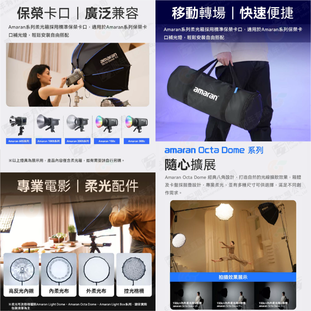 附網格 愛圖仕 Aputure amaran Octa Dome 60 90 120 八角柔光罩 快拆 保榮卡口 公司貨-細節圖3