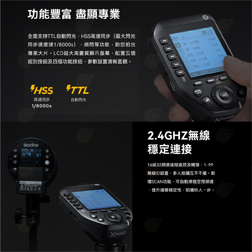 神牛 Godox Xpro II TTL 引閃器 2代 閃光燈發射器 XProIIS+ 適用 SONY FUJIFILM-細節圖2