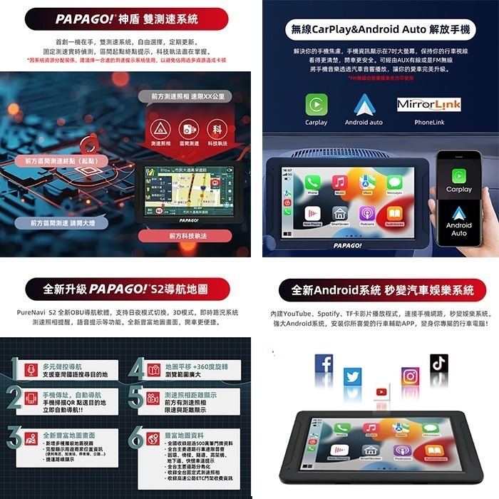 PAPAGO WayGo 880 7吋 多功能WIFI聲控導航平板 公司貨 導航 行車紀錄 測速照相提醒 150度大視角-細節圖5