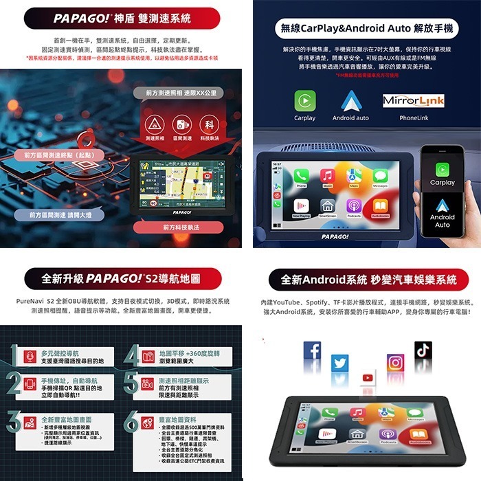 PAPAGO WayGo 880 7吋 多功能WIFI聲控導航平板 公司貨 導航 行車紀錄 測速照相提醒 150度大視角-細節圖5