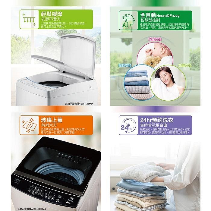 送好禮 含拆箱定位+舊機回收 台灣三洋 SANLUX ASW-130DVA 直立 變頻 洗衣機 13kg 窄身 小空間-細節圖5