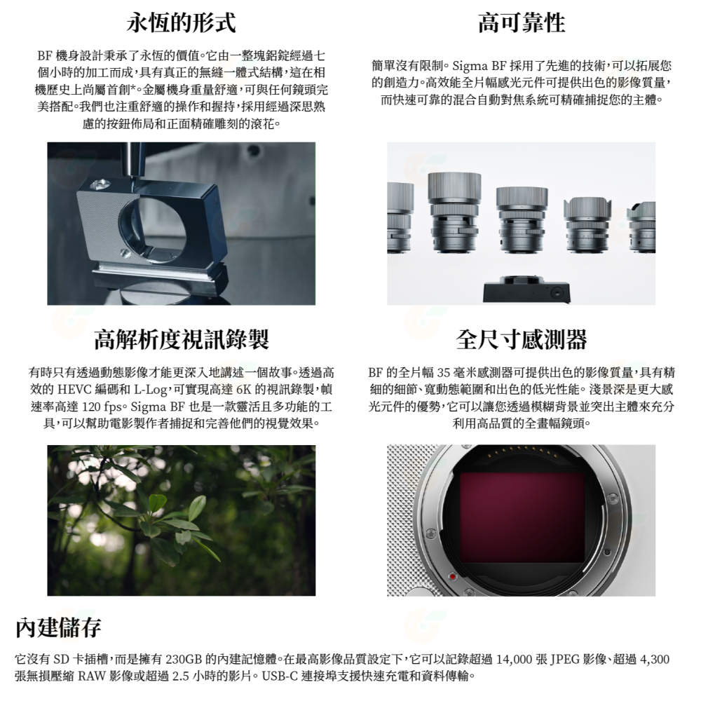 註冊送原電 SIGMA BF 機身 BODY 全片幅無反相機 恆伸公司貨 內建記憶體 多種色彩模式-細節圖6