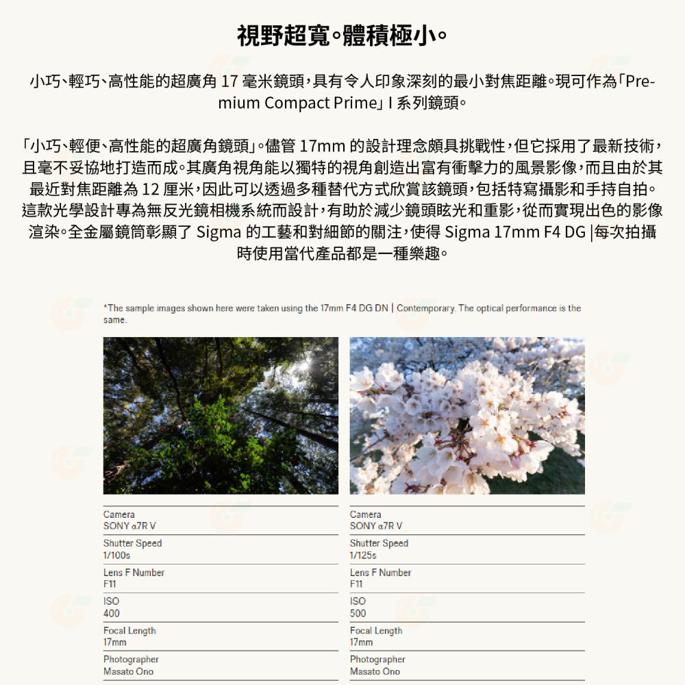 預購 SIGMA 17mm F4 DG C i系列 廣角鏡頭 恆伸公司貨 適用 SONY E L-Mouth-細節圖2