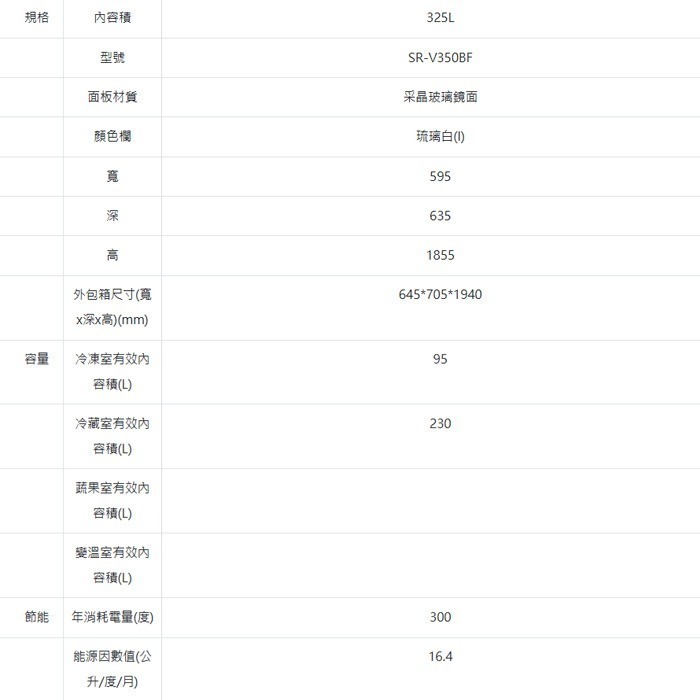 送好禮 含拆箱定位+舊機回收 台灣三洋 SANLUX SR-V350BF 變頻雙門電冰箱 325L 優雅窄身 一級節能-細節圖4