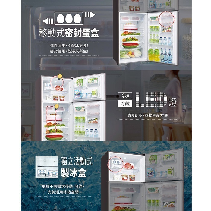 送好禮 含拆箱定位+舊機回收 台灣三洋 SANLUX SR-C480BV1A 變頻雙門電冰箱 480L 急速冷凍 1級節-細節圖3