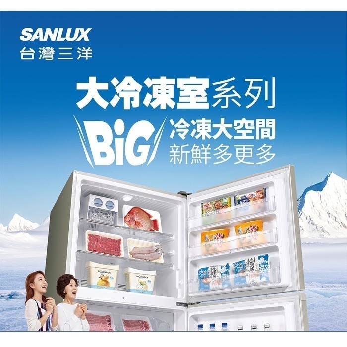 含拆箱定位+舊機回收 台灣三洋 SANLUX SR-V531B 變頻雙門電冰箱 535L 一級能效 加大冷凍室-細節圖2
