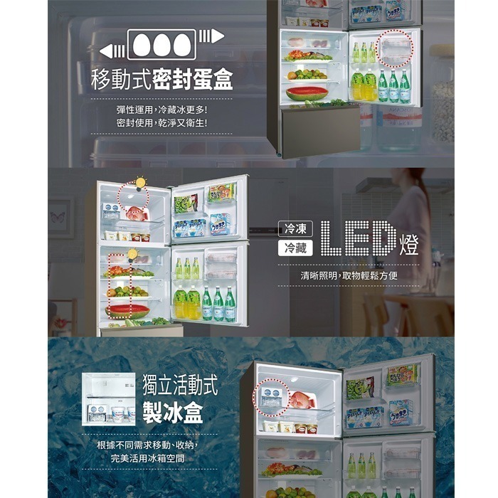 送好禮 含拆箱定位+舊機回收 台灣三洋 SANLUX SR-V580C 變頻三門電冰箱 580L 加大蔬果室 觸控式溫控-細節圖3