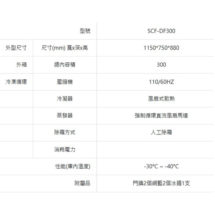 送好禮 含拆箱定位+舊機回收 台灣三洋 SANLUX SCF-DF300 上掀式冷凍櫃 -40℃深層低溫 300L-細節圖7