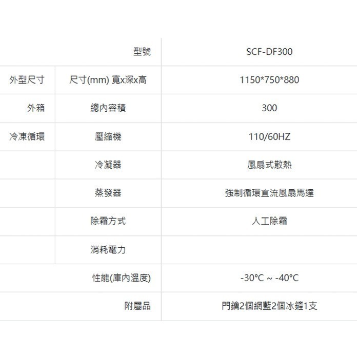 含拆箱定位+舊機回收 台灣三洋 SANLUX SCF-DF300 上掀式冷凍櫃 -40℃深層低溫 300L-細節圖7