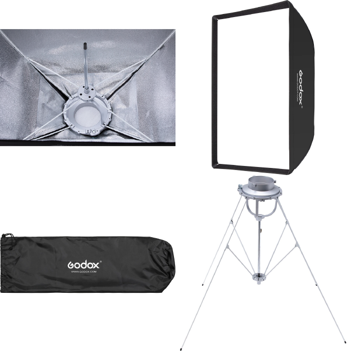 附網格 神牛 Godox SB-GUSW-60 SB-US-6090 摺傘式四角柔光罩 60x60 60x90 保榮-細節圖3