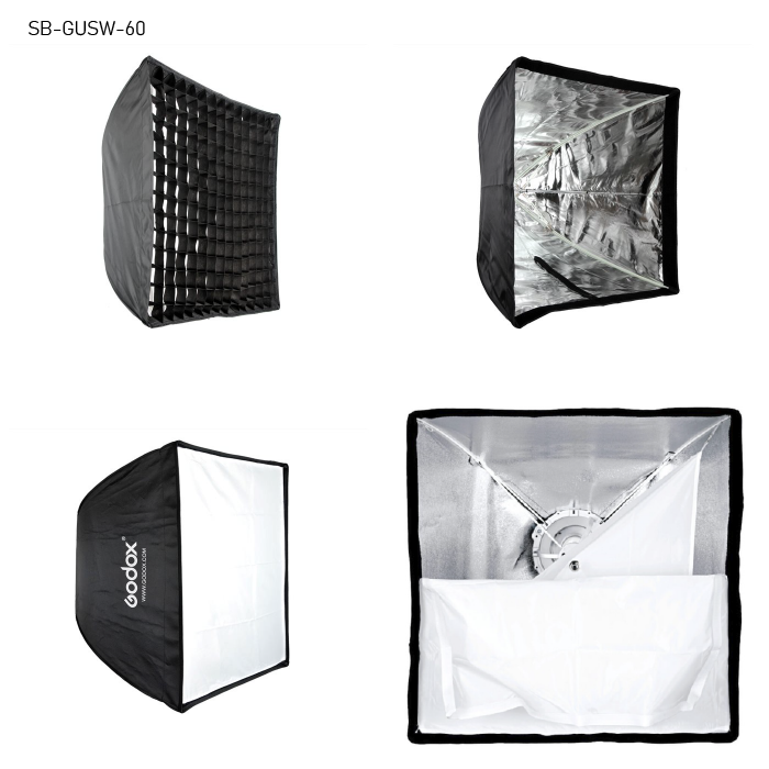 附網格 神牛 Godox SB-GUSW-60 SB-US-6090 摺傘式四角柔光罩 60x60 60x90 保榮-細節圖5