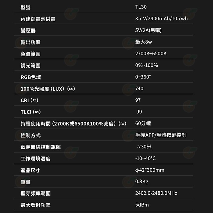 神牛 Godox TL30-K4 磁吸式 RGB光棒 四燈組 公司貨 條燈 補光燈 補光棒 棚燈 APP控光 內建鋰電池-細節圖11