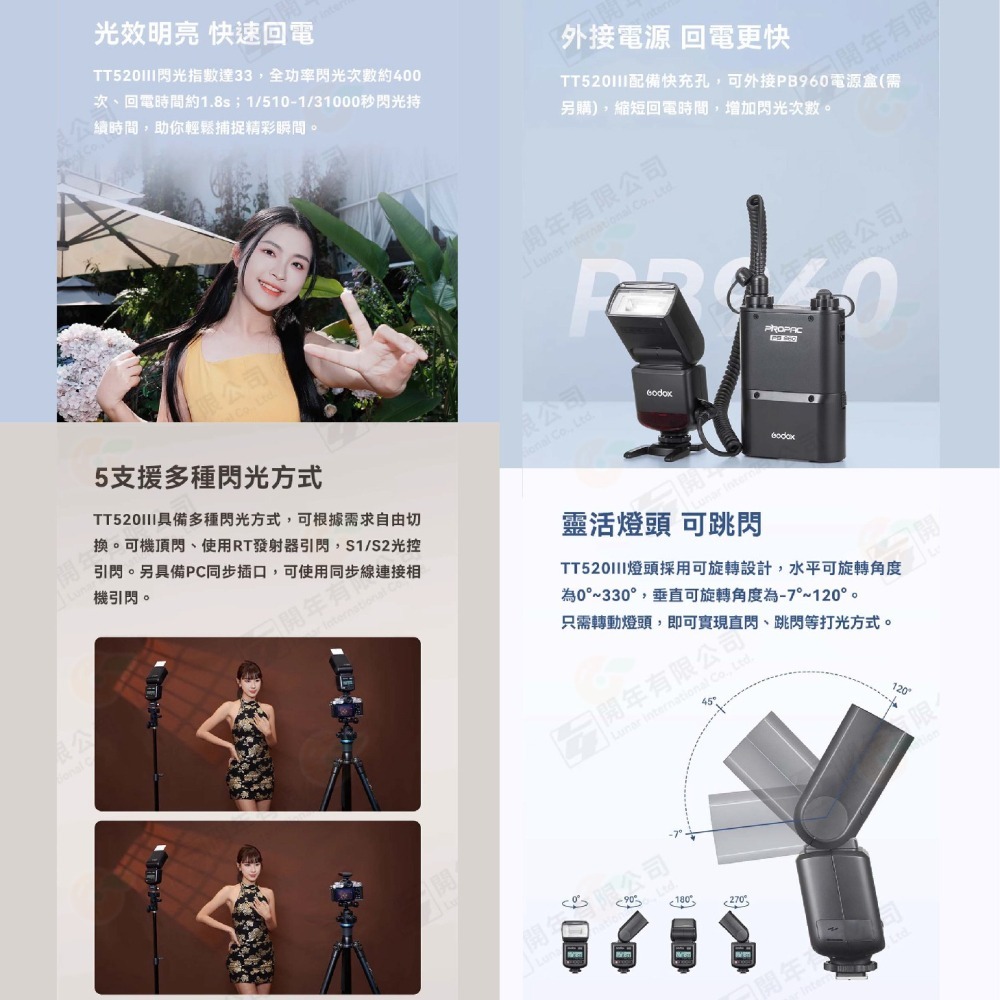 🔆 附發射器 神牛 Godox TT520III 三代 機頂閃光燈 單點觸發 熱靴 離閃 通用型 閃燈-細節圖3
