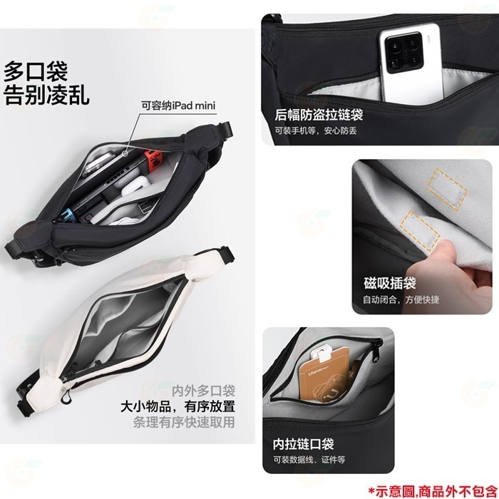 特價  附小掛包 Ulanzi B160 B161 HMN1 半月斜背包 可拆隔板 內外多口袋 單肩側背攝影包 相機包-細節圖5