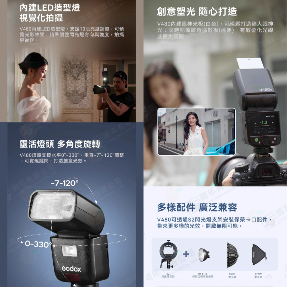 神牛 Godox V480 TTL 機頂閃 自動閃光燈 Canon Nikon SONY 富士 閃燈 LED造型燈-細節圖4