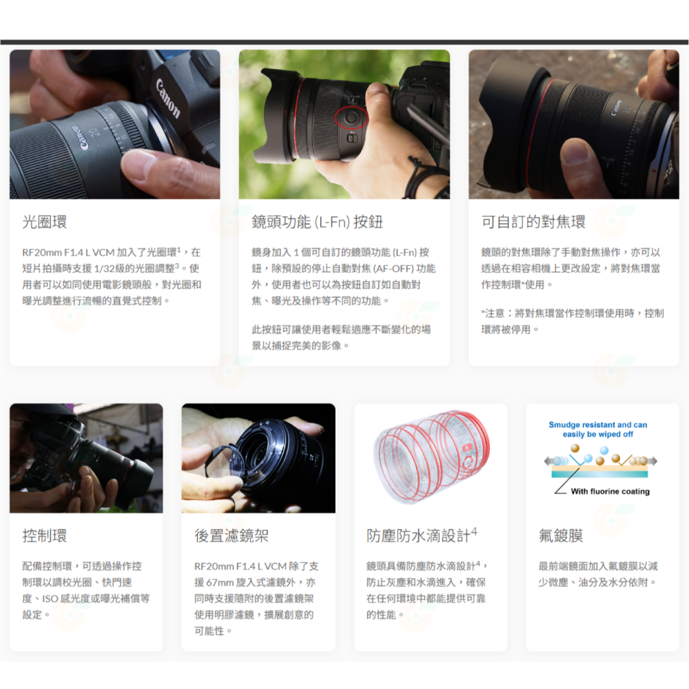 Canon RF 20mm f1.4 L VCM 輕巧 大光圈混合型超廣角 定焦鏡頭 台灣佳能公司貨-細節圖6